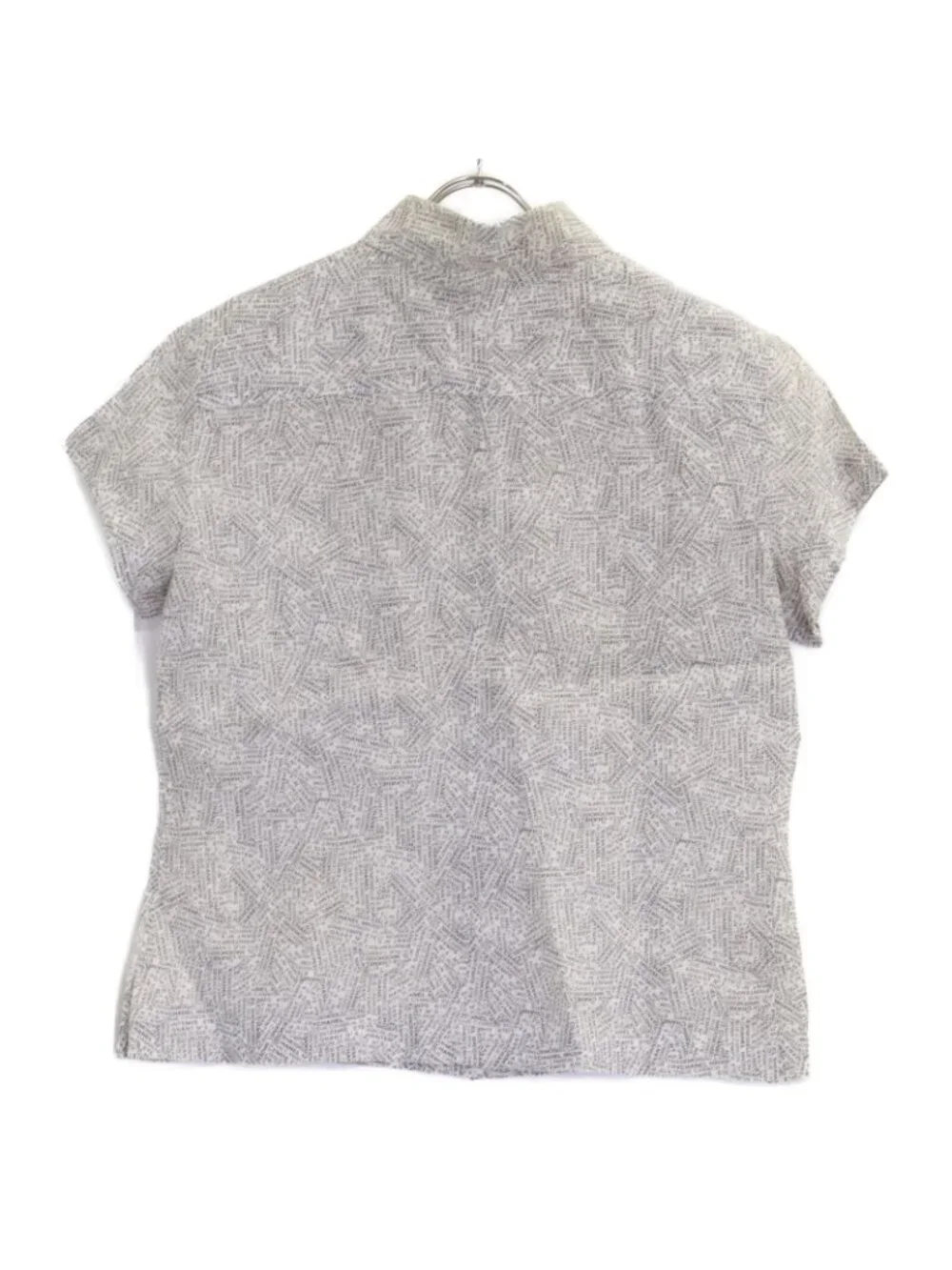 Chanel Logo Print Lami Short Sleeve Blouse 40